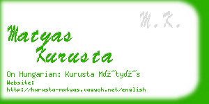 matyas kurusta business card